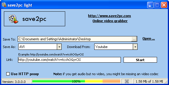 Save2PC 3.62 - загрузка с YouTube